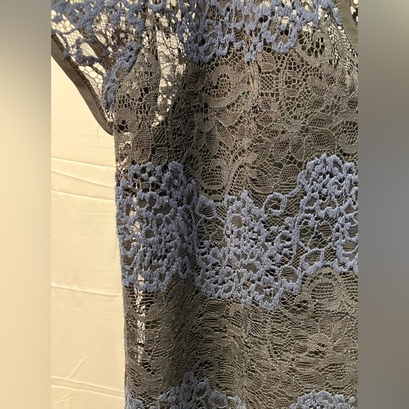 Ann Taylor Loft Lace Shift Dress Mini Black and Blue Size 4 - Picture 11 of 14